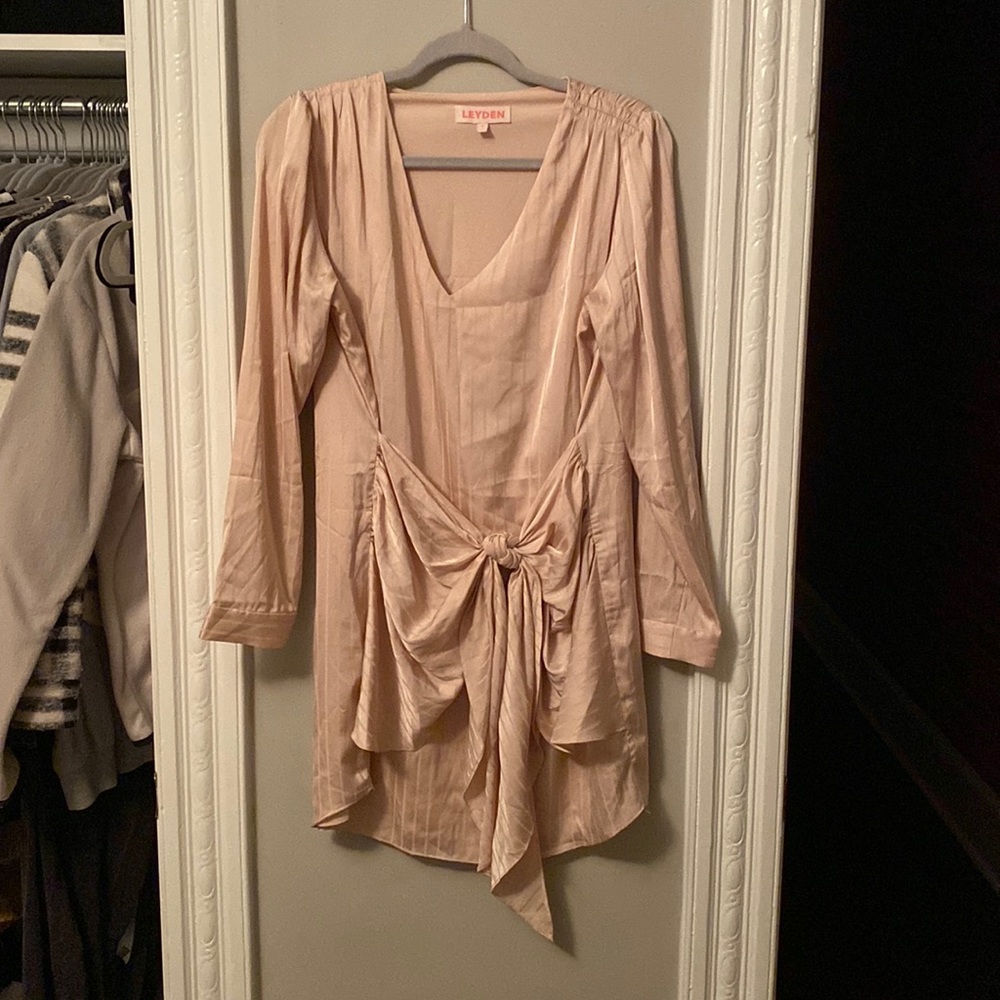 Leyden Silky Bow Champagne Dress